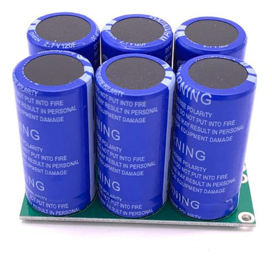 Super farad double line capacitor of 6 units of 2.7