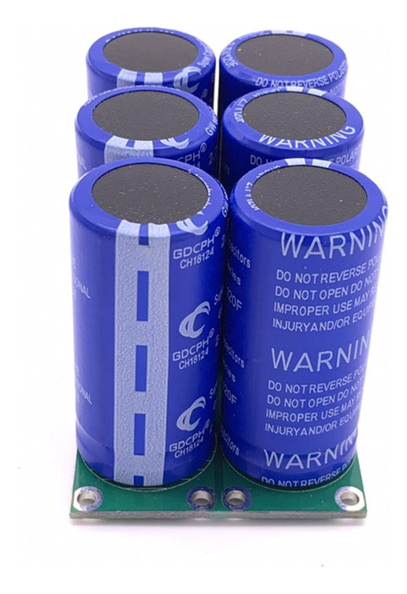 Super farad double line capacitor of 6 units of 2.7