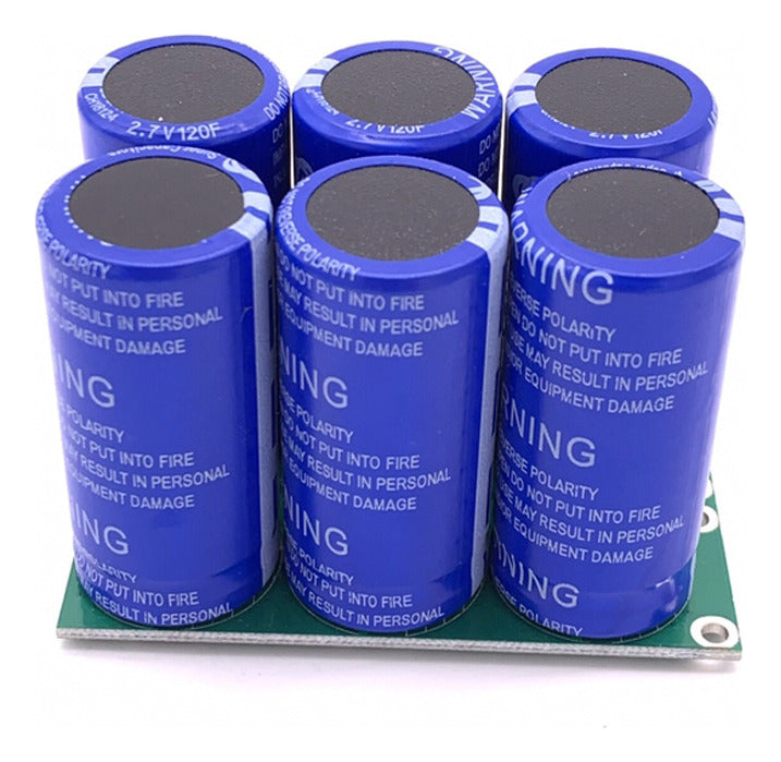 Super farad double line capacitor of 6 units of 2.7