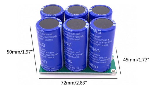Super farad double line capacitor of 6 units of 2.7