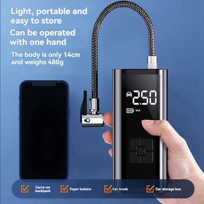 Wireless air pump for vehicle, triple use